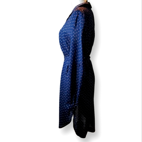 MM Couture by Miss Me Navy Button Down Sash Tie Dress - Picture 2 of 4